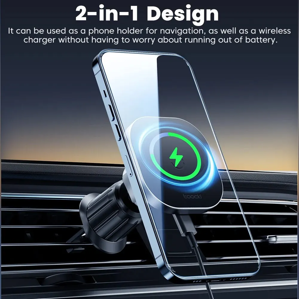 Toocki Magnetic Car Wireless Charger Car Phone Holder Air Outlet 15W Fast Charging Charger in Car For iPhone 15 14 13 12 Pro Max photo 3