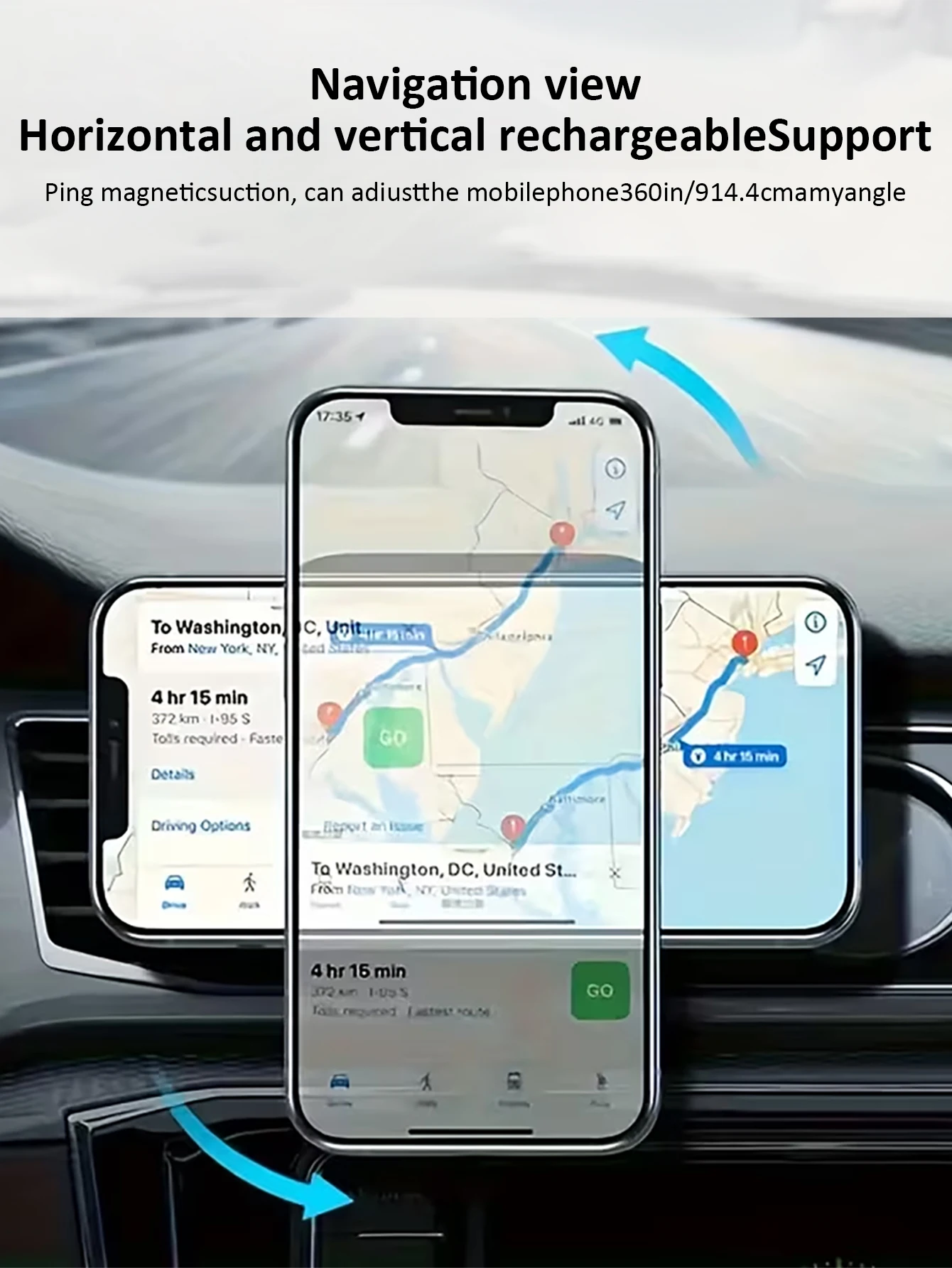 Magnetic Wireless Car Charger Phone Holder 17/16/15/14/13/12 Pro Max Fast Car Charging Station photo 3