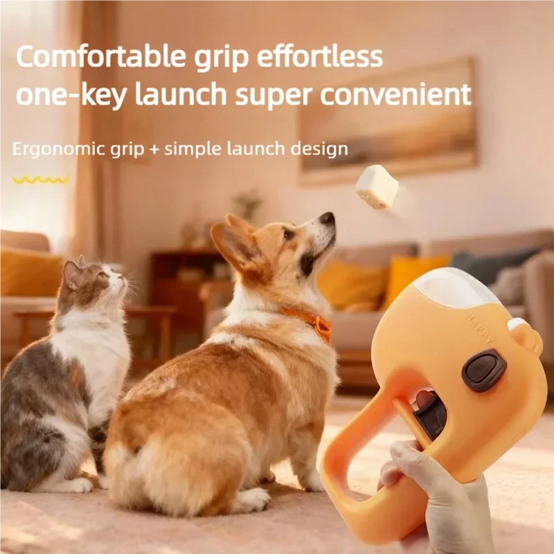 Multifunctional Pet Treat Launcher Freeze Dried Food Dispenser Interactive Training Puzzle Tease Toy For Cat Dog Daily Play photo 2