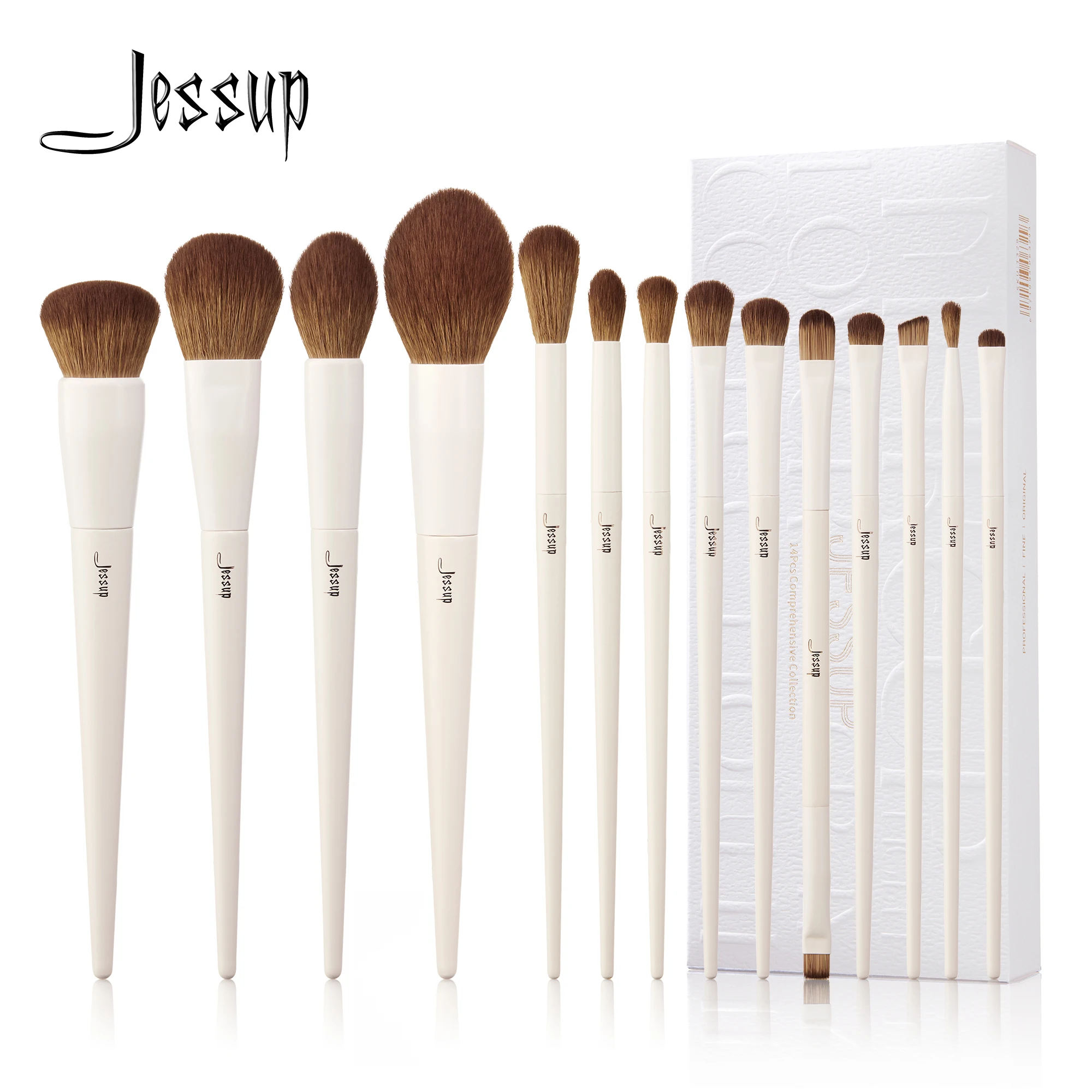 Jessup Makeup Brushes 14pc Makeup Brush Set Synthetic Foundation Brush Powder Contour Eyeshadow Liner Blending Highlight T329 photo 1