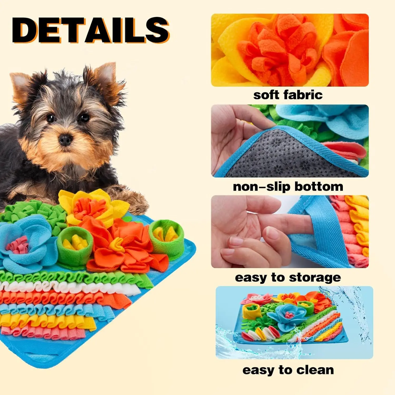 Pet Slow Food Puzzle Mat Dog Sniffing Mat Cat Feeding Blanket Sniffing Training Mat Toys photo 4
