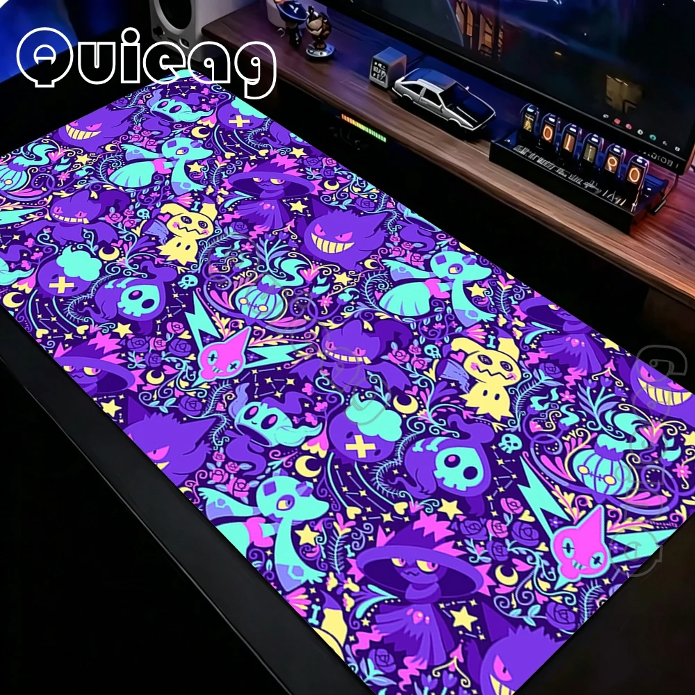 Gengar Computer Laptop Anime Mouse Pad Pokemon Large Mousepad Keyboard Mouse Mat Keyboards Gamers Decoracion Non-slip Desk Mats photo 1
