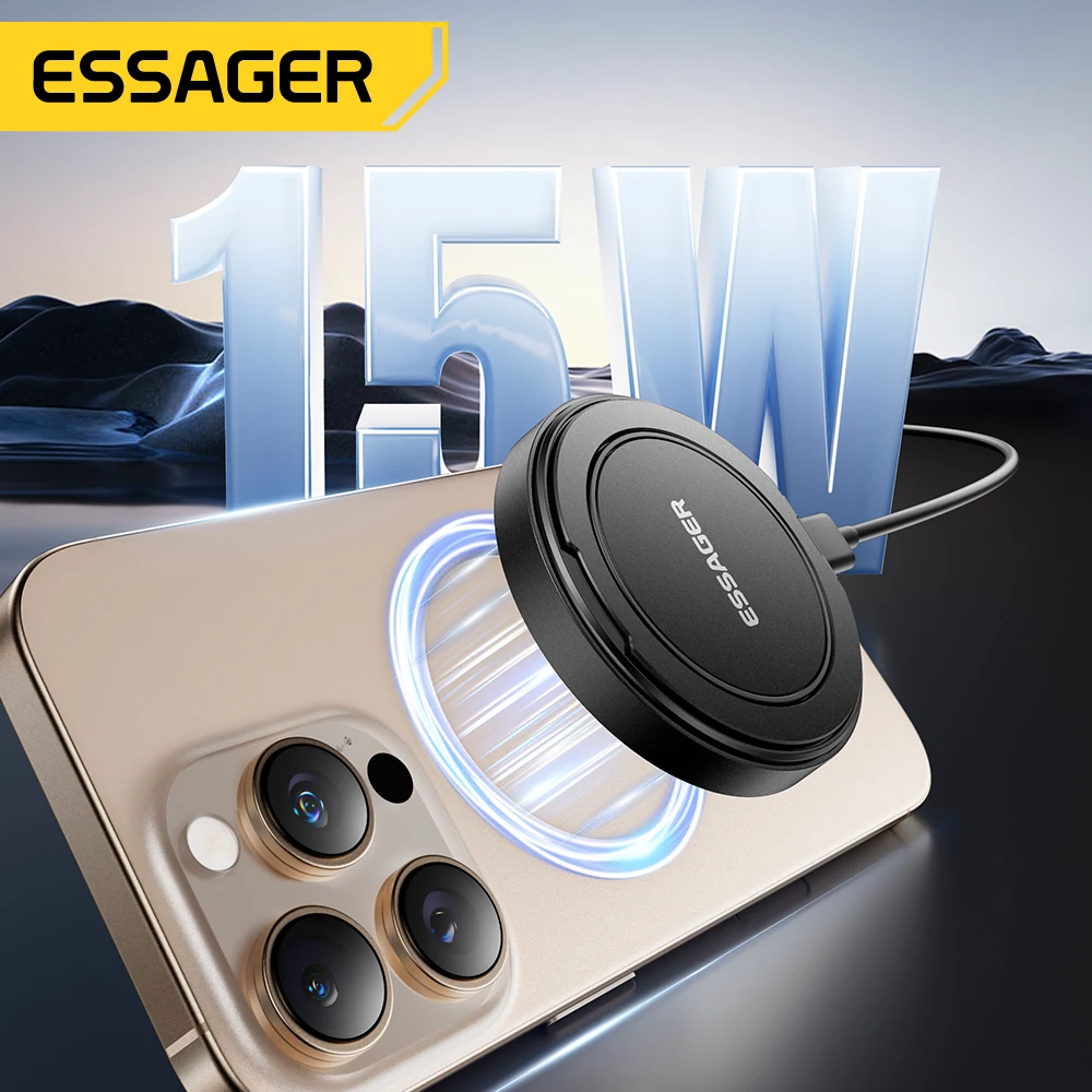 Essager Magnetic 15W Wireless Charger Fast Charging Pad Stand for iPhone 15 14  Airpods USB To Typec Phone Chargers Dock Station photo 2