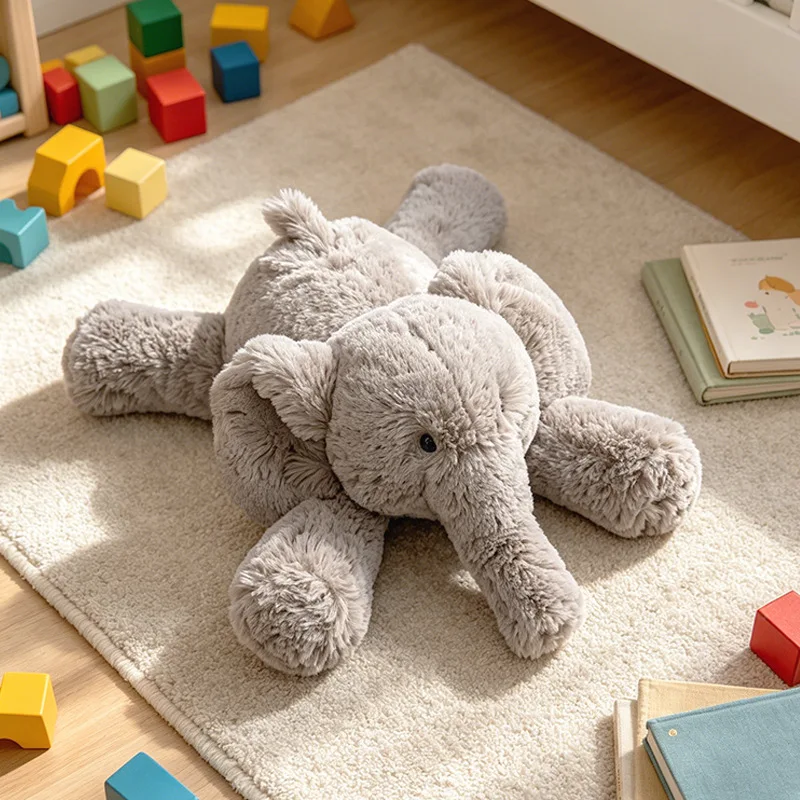 35/52CM Lying Elephant Monkey Plush Toys Soft Stuffed Cartoon Animal Doll Accompany Toy For Kids Appease Gifts photo 5