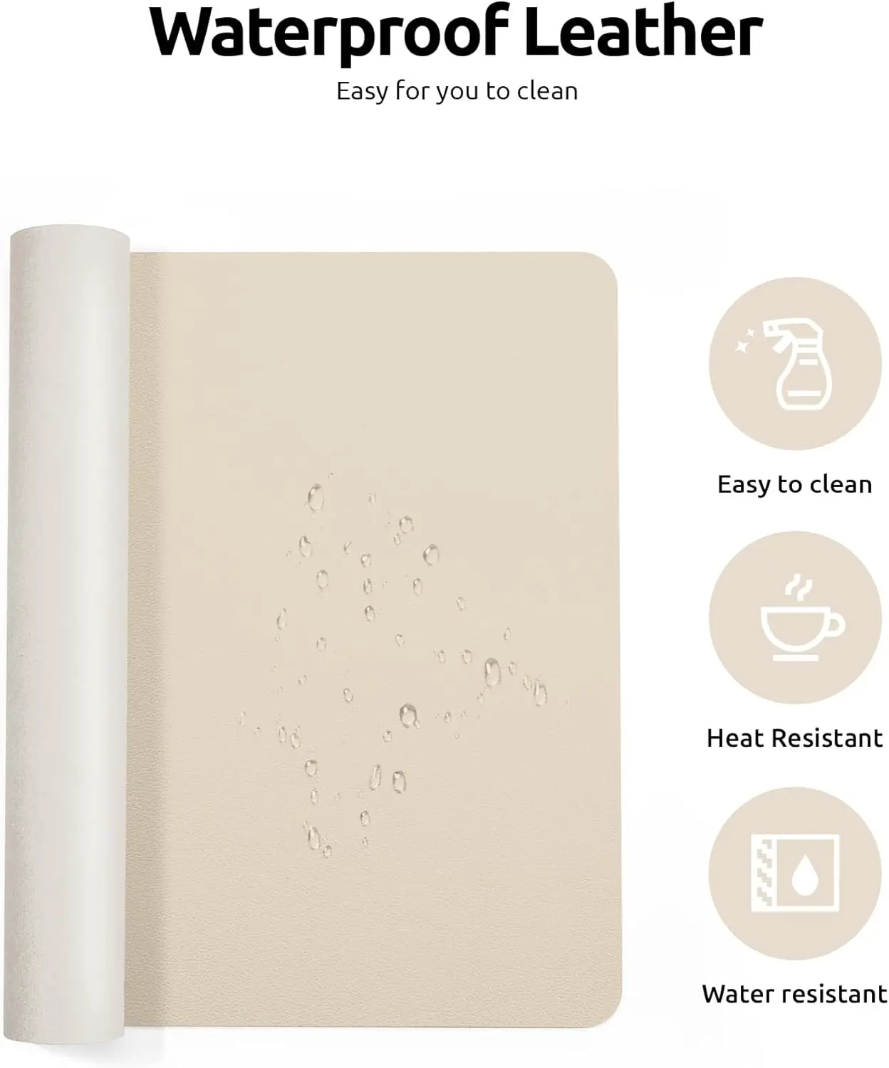 Large Mouse Pad,Office Desk Mat, Leather Desk Pad Protector, Non-Slip PU Leather Desk Blotter, Laptop Desk Pad photo 4