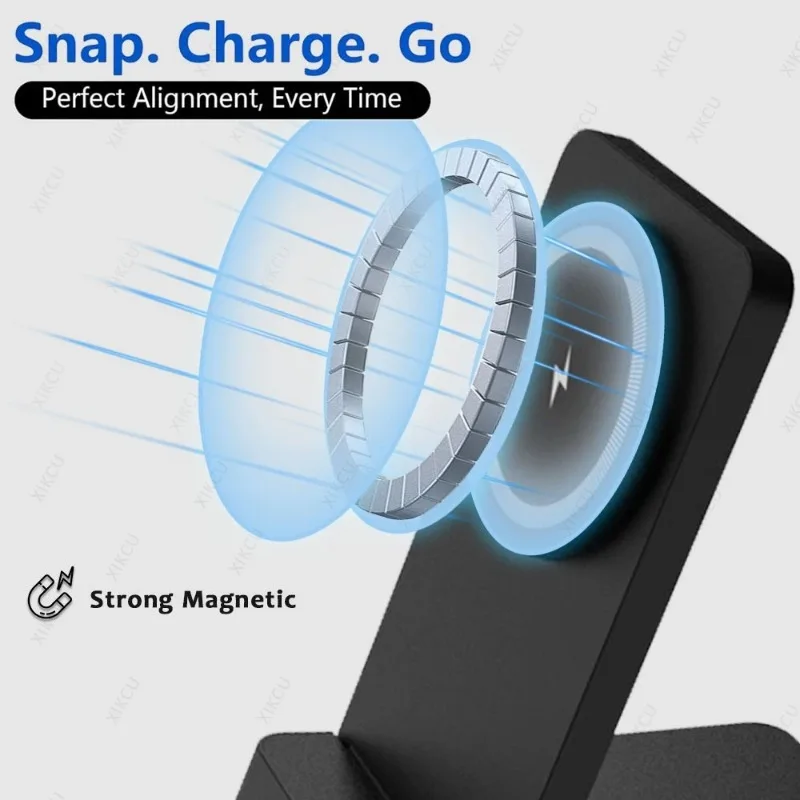 Fast Charging Magnetic Wireless Charger Stand Intelligent Heat Dissipation For Magsafe iPhone 17 16 15 14 13 12 Pro Max Android photo 3