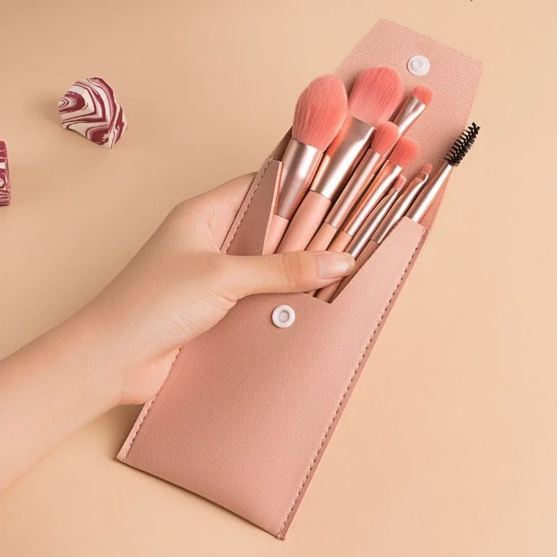 8Pcs Mini Macaron Soft Makeup Brushes Set, Portable Beginner Beauty Tools for Blush Eyeshadow, Complete Cosmetic Brush Kit photo 6