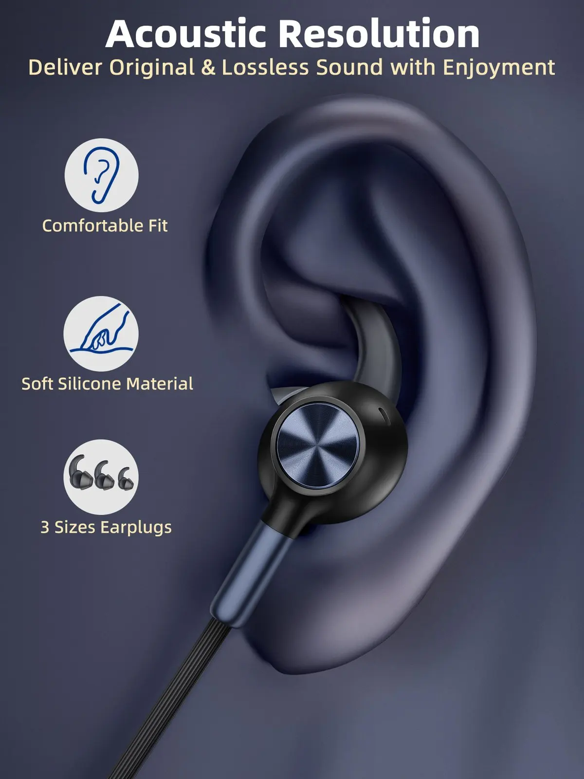 USB A Wired Earbuds 7.5FT Cord Lightweight Magnetic Headphones with Microphone for PC Laptop PS4 PS5 Gaming Headset Earphones photo 2