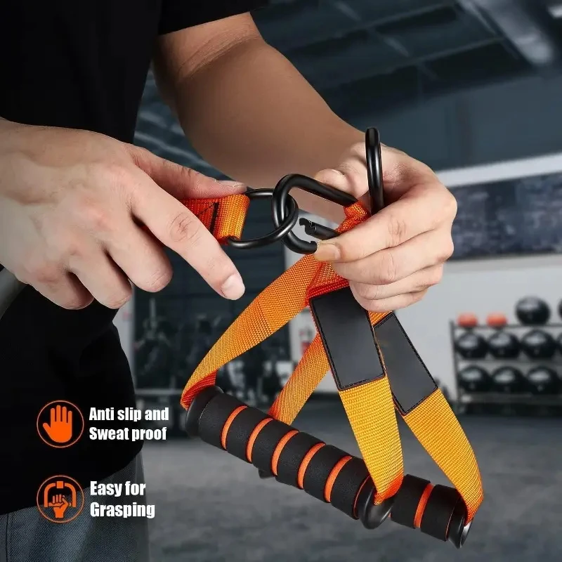 Resistance Strap with Handle: Used for Muscle Training, Strength Building, Body Shaping, Yoga, Home Fitness Equipment - Natural photo 6