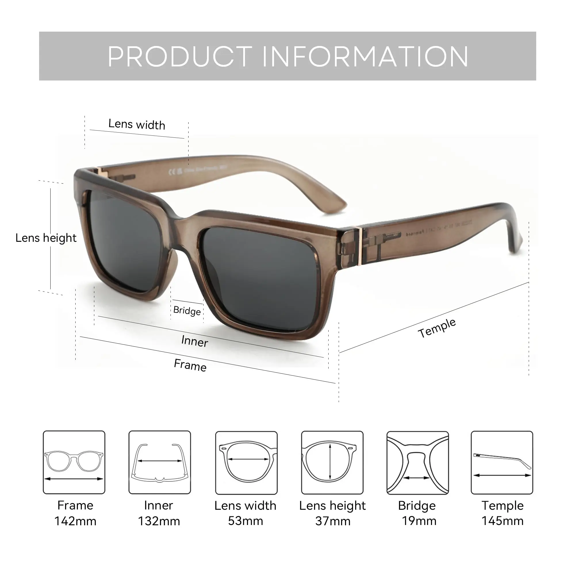 ZENOTTIC Retro Rectangle Sunglasses for Men Women Polarized UV400 Protection Classic Trendy Driving Sun Glasses photo 5