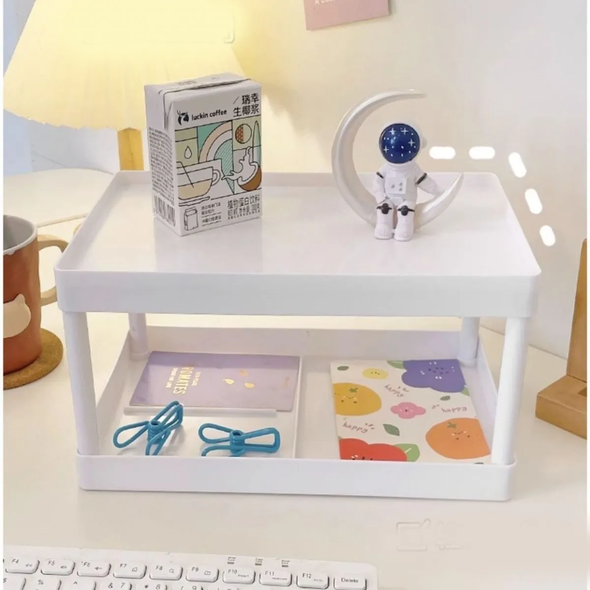 Multifunctional Desktop Cosmetic Storage Rack Office Storage Box Organizer Stationery Sorting Rack Double-layer Storage Rack photo 3