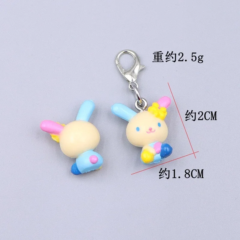 NEW Cute Usahana Keychain Cartoon Anime Bunny Kawaii PVC Keychains Mascot Charm Mini Small Key Chain Keyring Keyholder photo 4