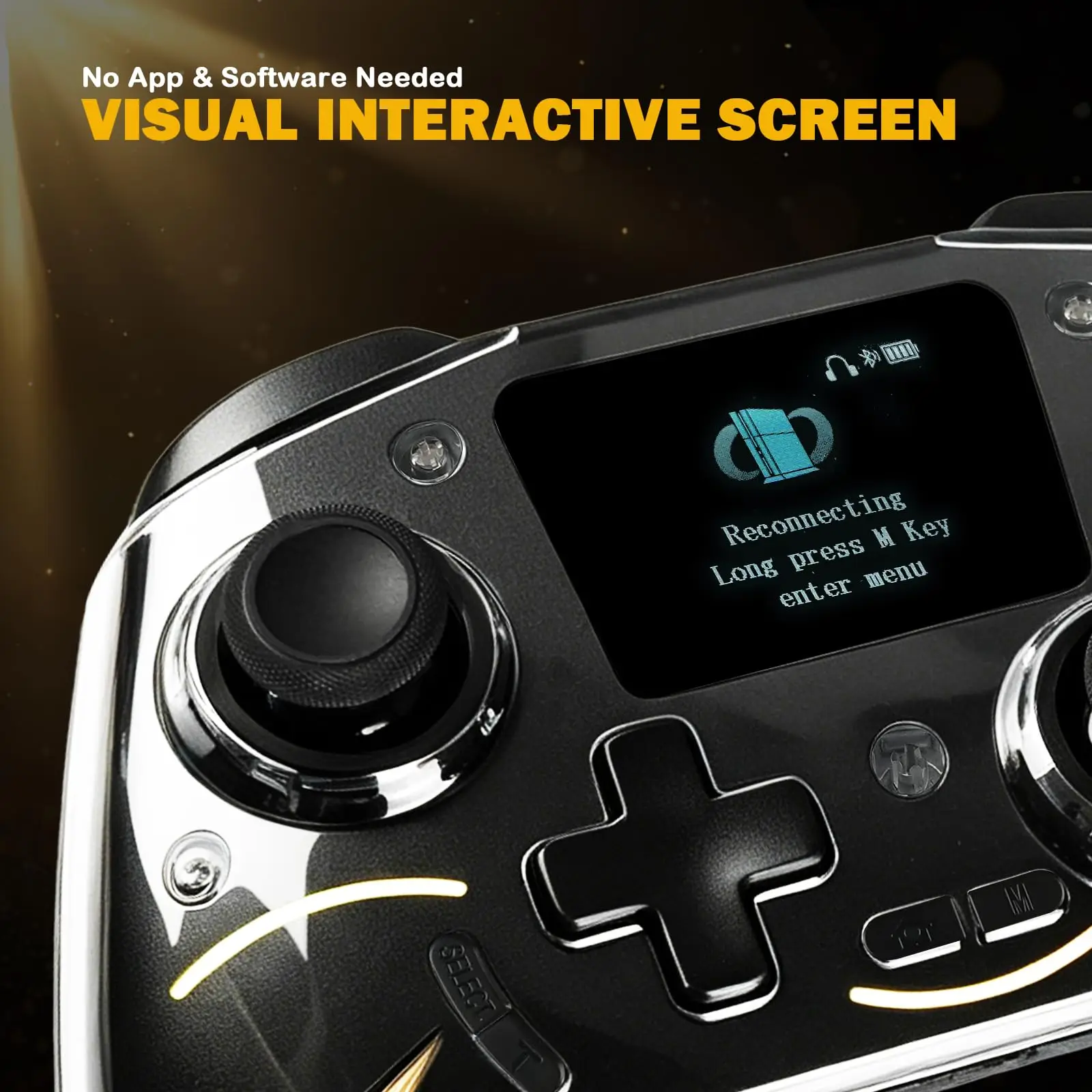 Smart Screen Wireless Game Controller, PS4 Gamepad with Display Hall Effect Joystick Trigger For IOS Andriod Table Steam Switch photo 4