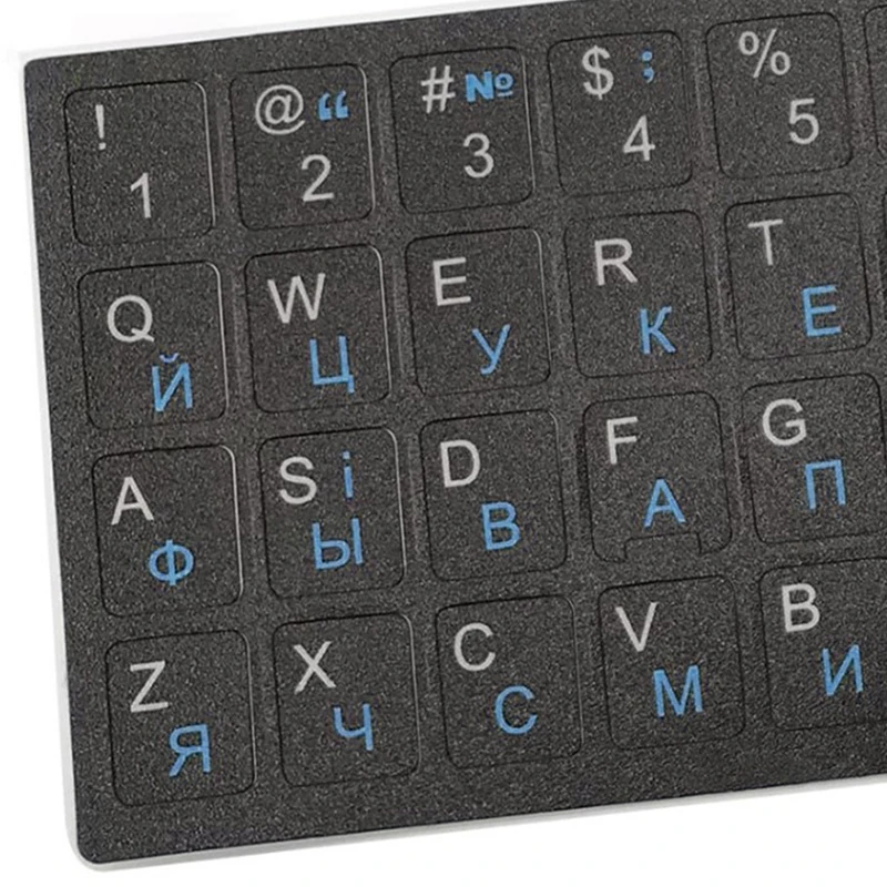 【K】Ukraine Language Ukrainian Keyboard Sticker Durable Alphabet Black Background For PC Laptop Accessorie Computer Keyboard photo 5