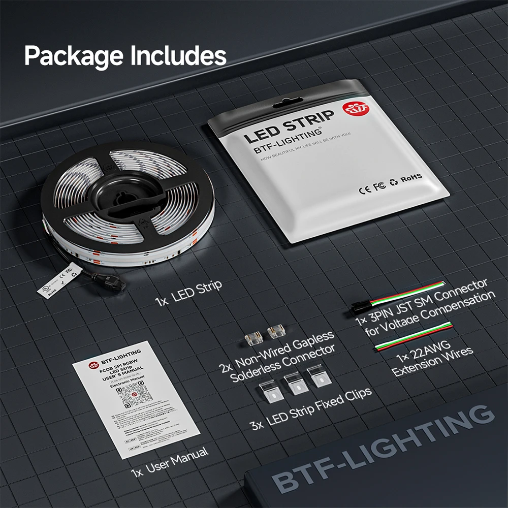 FCOB SPI RGBCCT IC LED Strip Light WS2811 Addressable 840 960 LED Dream Color RGB CW WW DC24V FOB High Flexible COB Lights RA90 photo 4