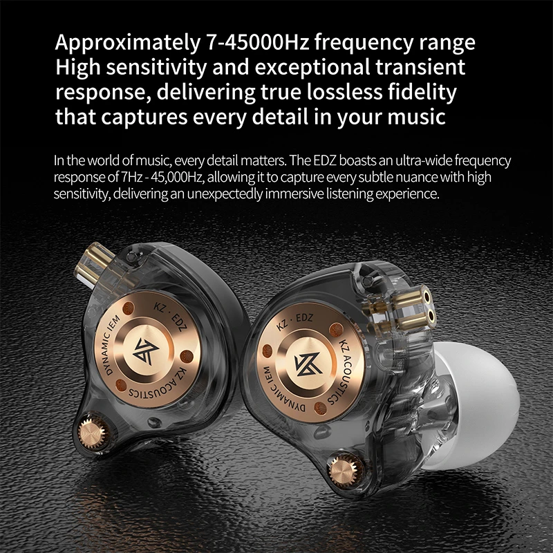 KZ EDZ Earphones Ultra Wide Frequency IEM Dual Damping Wired Headphones HiFi Bass Earbuds Gaming Headset With Mic PK EDX PRO X photo 5
