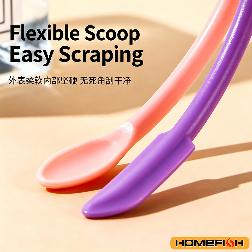 3pcs Silicone Scraper Makeup Brushes Set Mini Soft Cosmetic Digging Spoon Jam Scraping Spoons Face Mask Brush photo 2