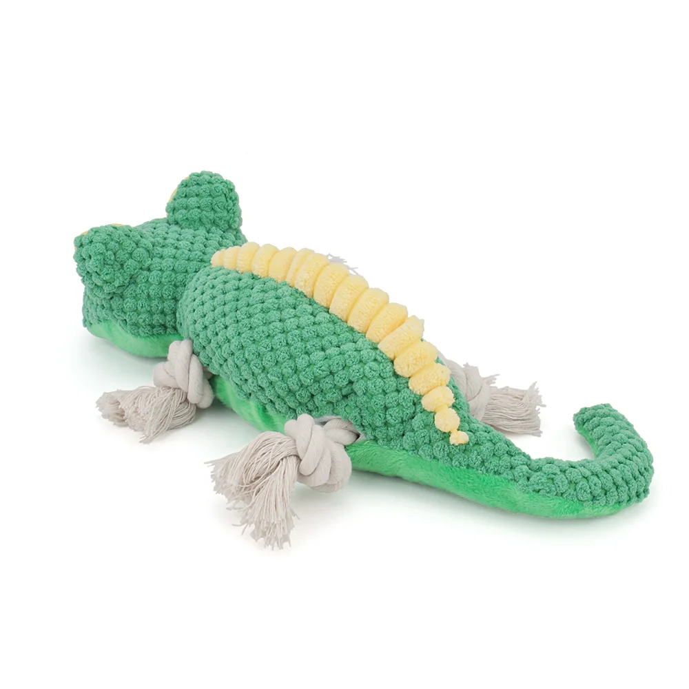 Lizard Shape Rope Pet Toy Interactive Training Plush Toy for Puppy Cats Squeaker Chew Dog Toys Supplies photo 4