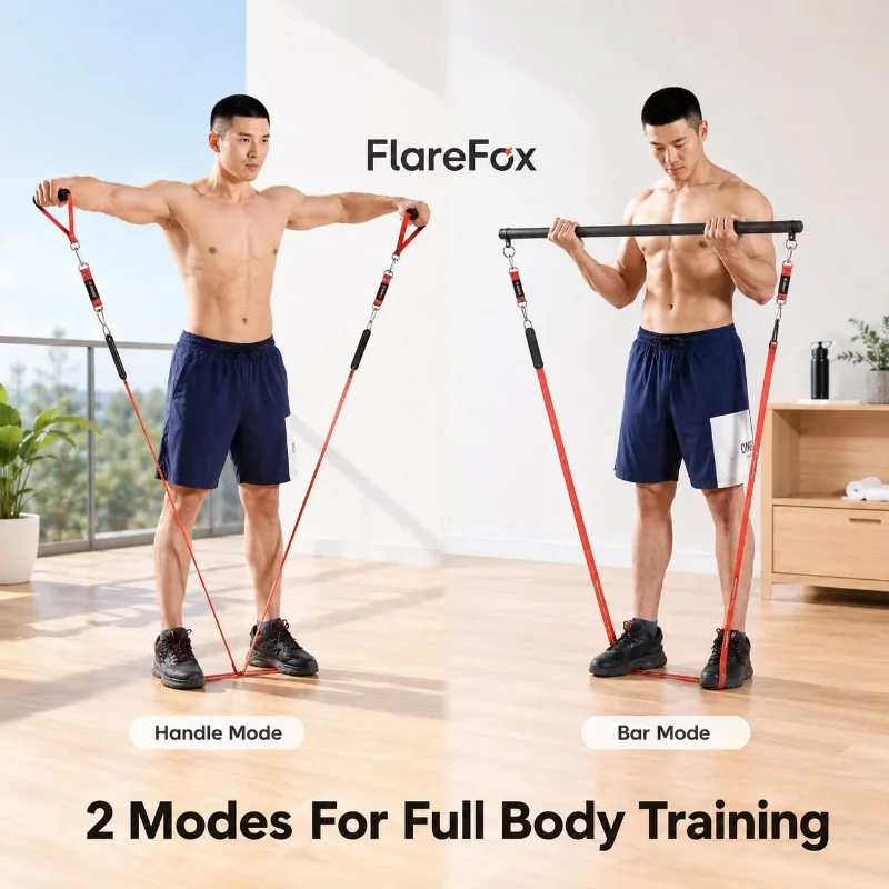 FlareFox Resistance Bands Set Push-pull Rod Chest Muscle Training Pull-Up Assist Strap Agility Training Gym Equipment for Home photo 3
