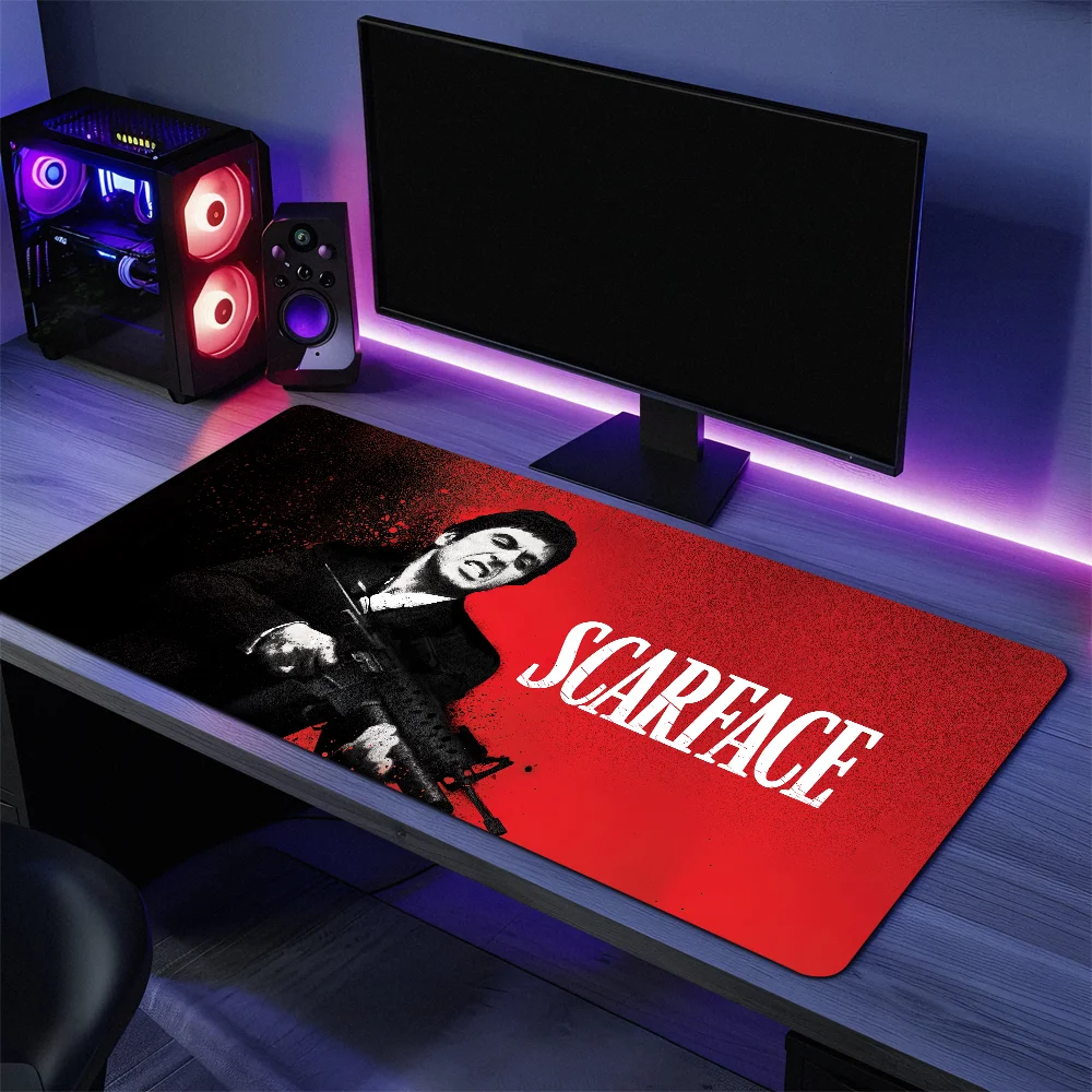 S-Scarface Tony Montana Mouse Pad Large Desk Mat Keyboard Ergonomic Office Rubber PC Non-slip Anti-fray Home Custom Best Price photo 3