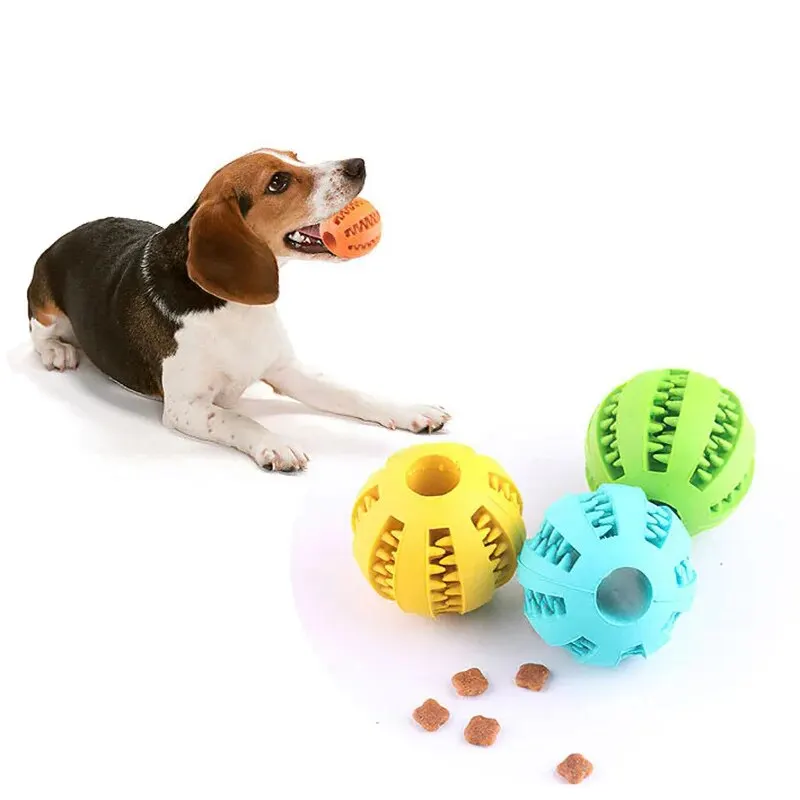 Dog Toy Ball, Nontoxic Bite Resistant Toy Ball for Pet Dogs Puppy Cat, Dog Pet Food Treat Feeder Chew Tooth Cleaning Ball photo 4