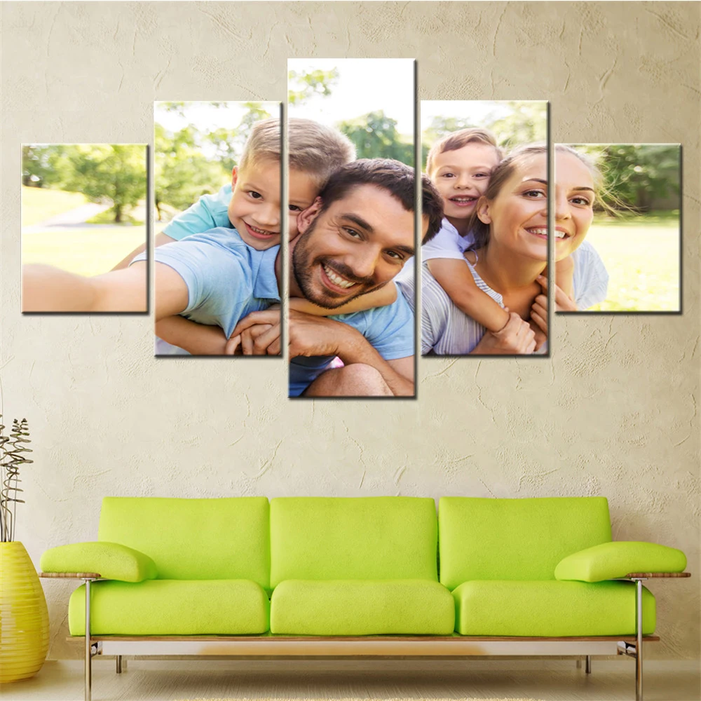 Drop Shipping 5 Pieces Canvas Wall Art Home Decor Painting Custom Family Photo Anime Movie Poster Room Decor Frames for Pictures photo 3