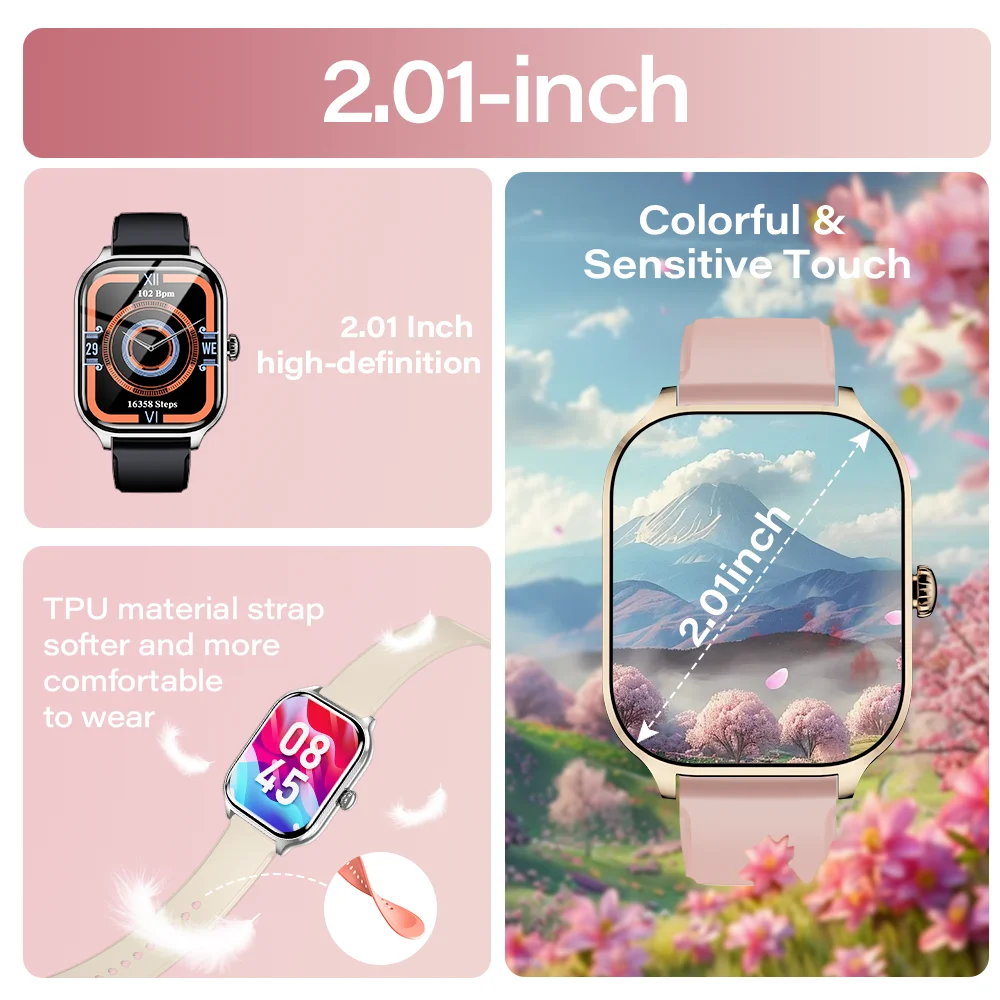 LAXASFIT 2025 New Smart Watch Bluetooth Call Message Reminder 24 Hour Health Monitoring Smart Watch Gift for Men and Women photo 2