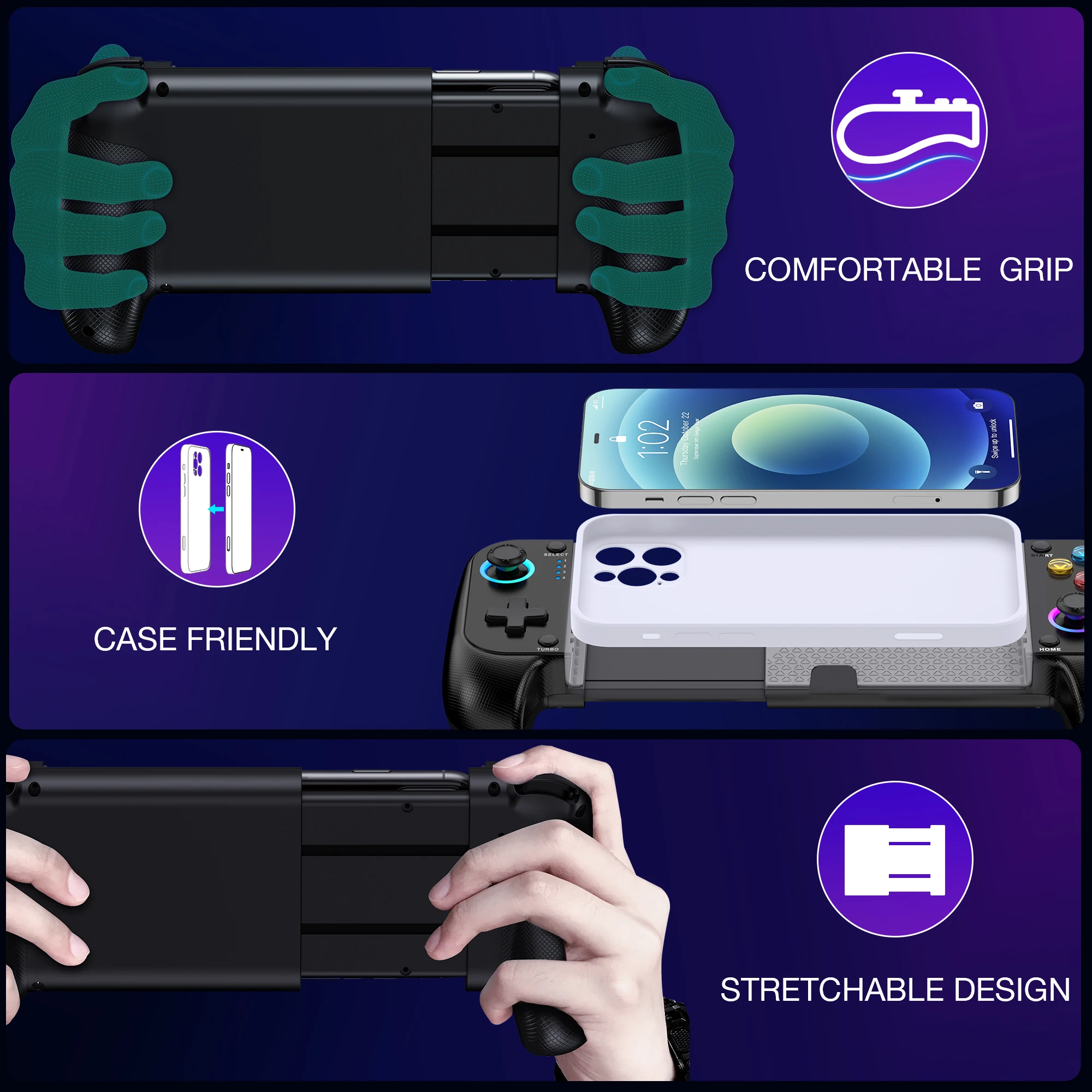 BEBONCOOL MC100 Gamepad Telescopic For Apple IOS Android PUBG COD Stretch Wireless Bluetooth Phone Game Controller Joystick photo 6
