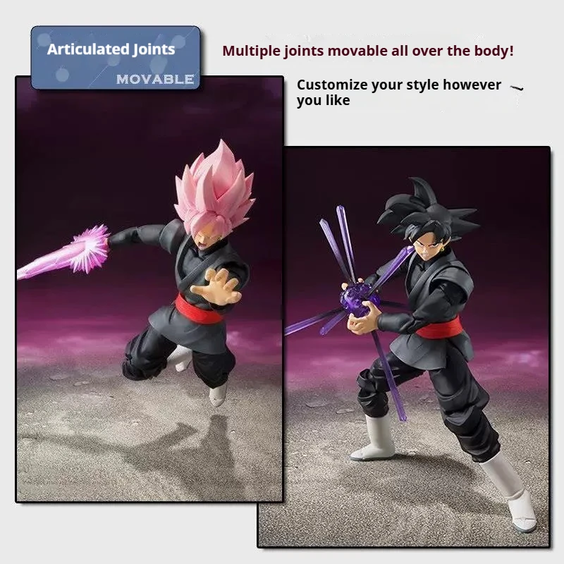 KO SHF Dragon Ball Goku Black Zamasu Goku Super Saiyan Rose Goku Articulated Action Figure Full Accessories Anime Model Toy Gift photo 2