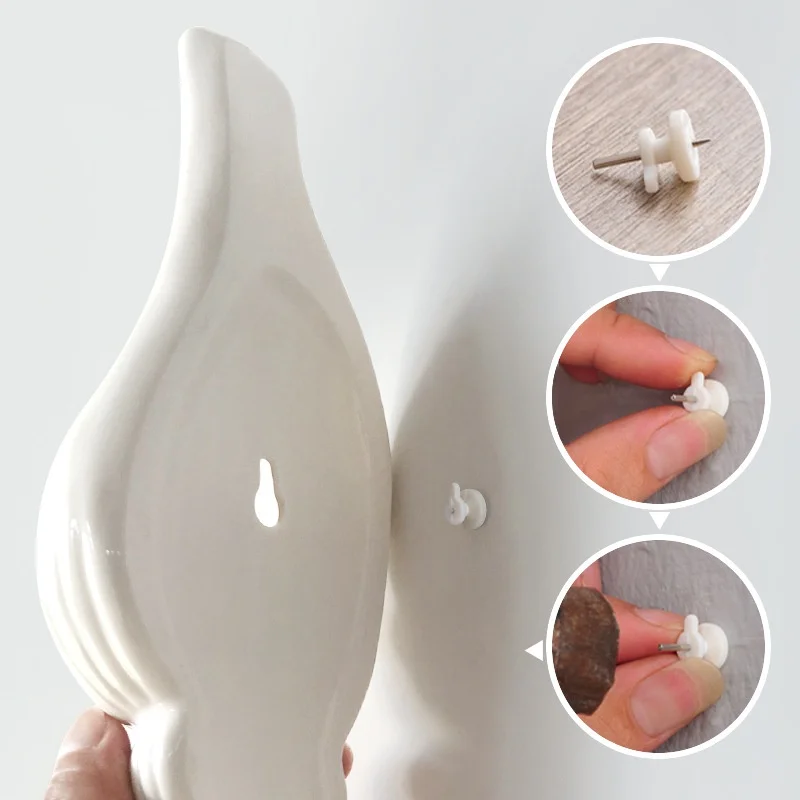 1Pc Amagogo Modern White Ceramic Sea Shell Conch Flower Vase Wall Hanging Home Decor photo 2