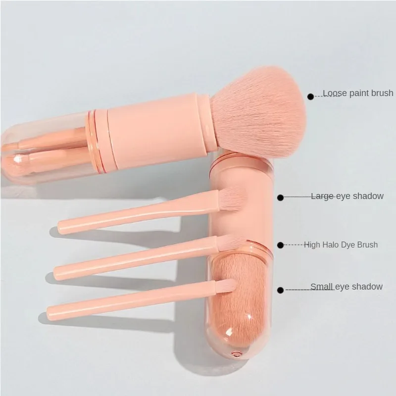 Portable Powder Blusher Brush With Cover 4 in 1 Travel Small Set Makeup Eye Shadow Telescopic Multi-Function Mini Makeup Tool photo 4