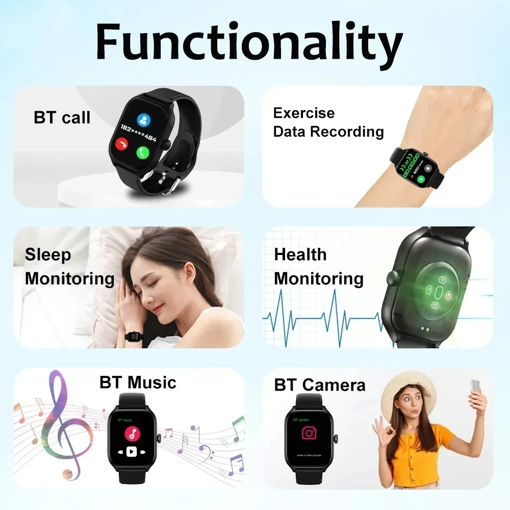 2026 New Men's Smart Watch Women's Gift 2.01inch HD Full Touch Screen Sports Fitness Watch Electronics Bluetooth Talk Smartwatch photo 2