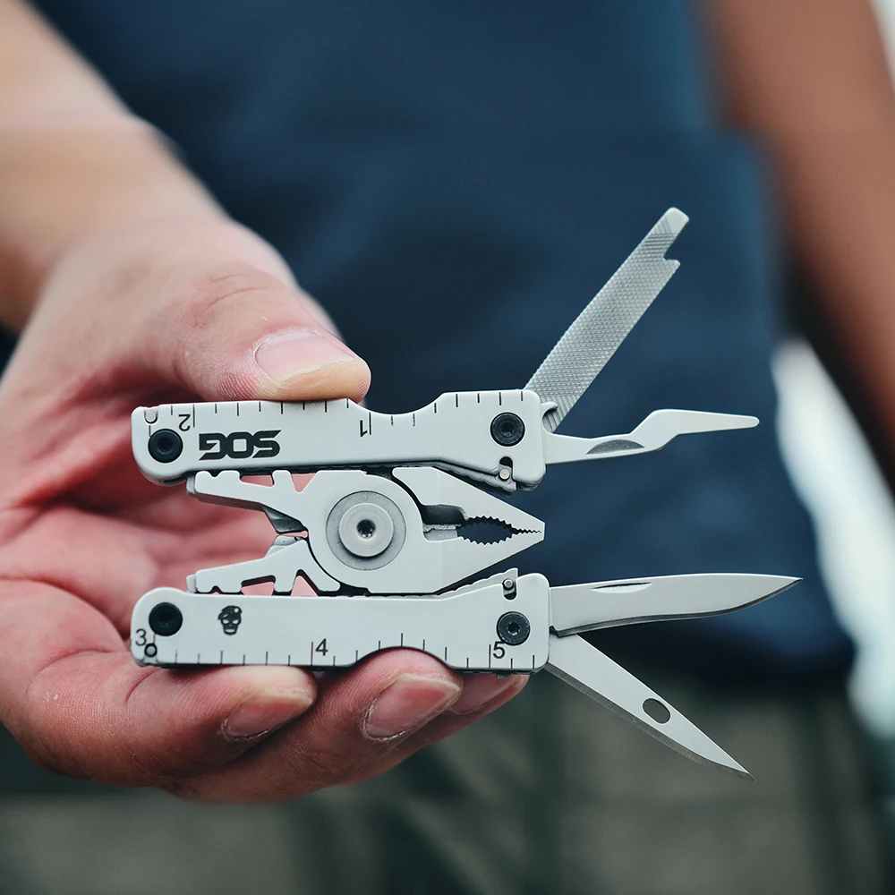 SOG 11 Tools Sync L Multi-tool Belt Buckle Mini Folding Pliers Pocket EDC Tools Kit with Knife Outdoor Survival Gadgets For Men photo 6