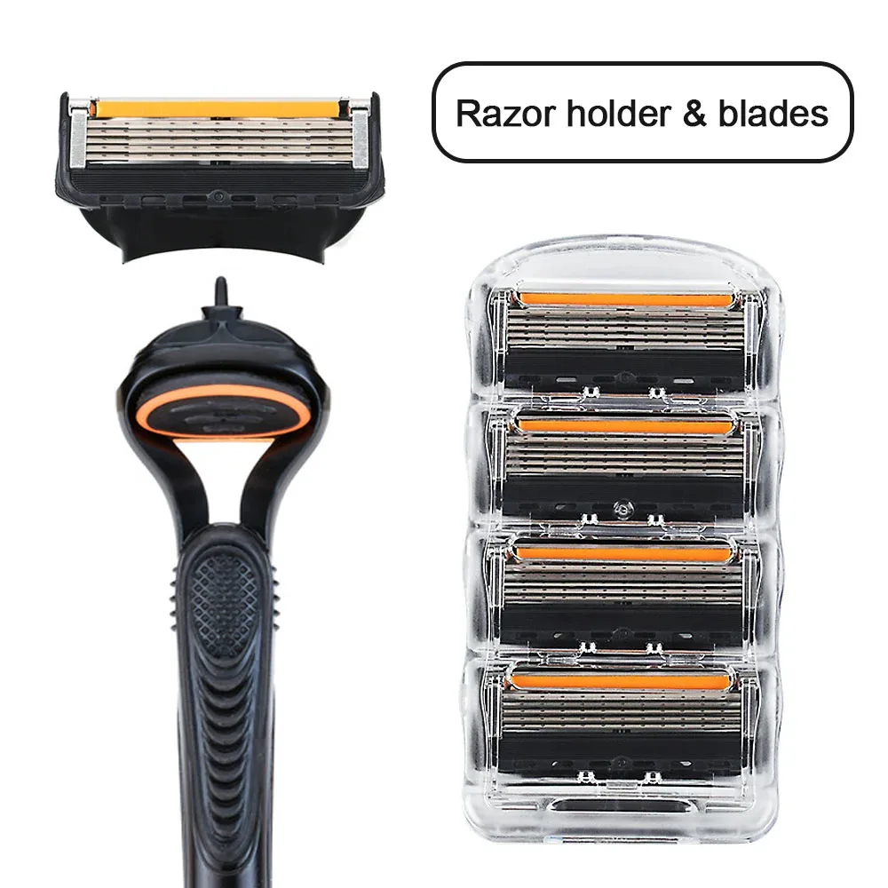 4/12/24 Pcs 5-layer Men's Razor Fusion Pro Power Shaving Shaver Male Face Beard Hair Trimmer 5 Layer Blades Replacement Refills photo 3