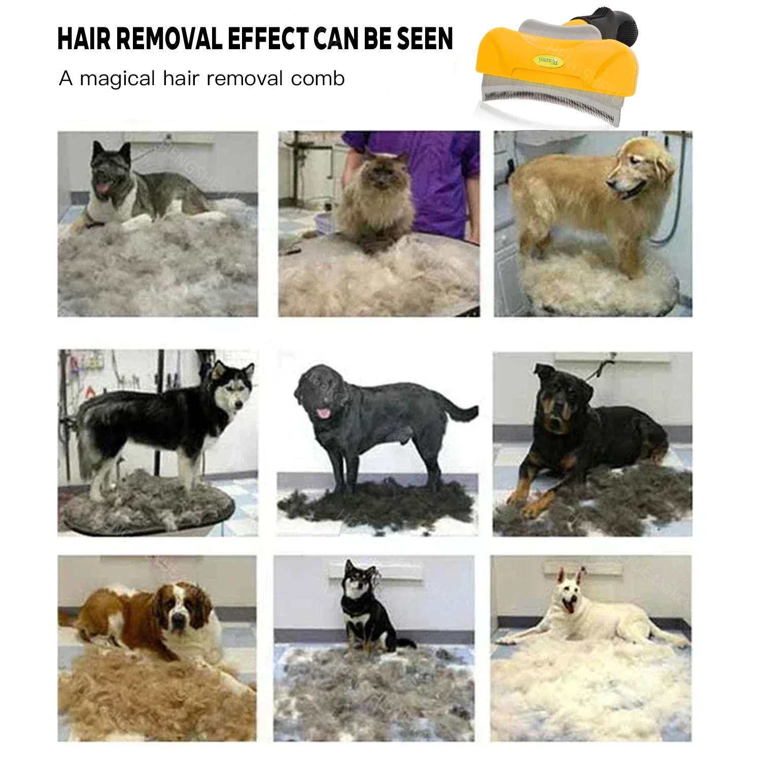 Cat Hair Removal Comb Cat Brush Pet Grooming Brush Dog Comb Cat Hair Massage Comb Cat Hair Remover Cleaning Grooming Cat Combs photo 2
