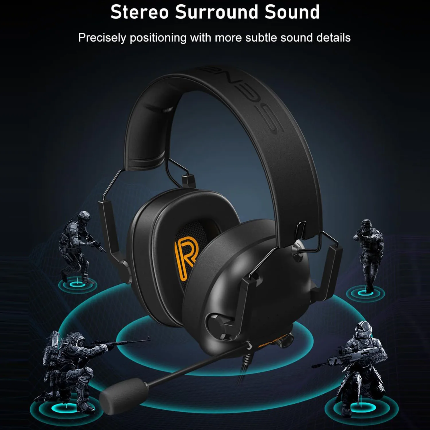 Wired Gaming Headset with Microphone for Pc,Xbox One Series,Ps4,Ps5,Switch,Noise Cancelling Headphones for Laptop,Nintendo,Gamer photo 2