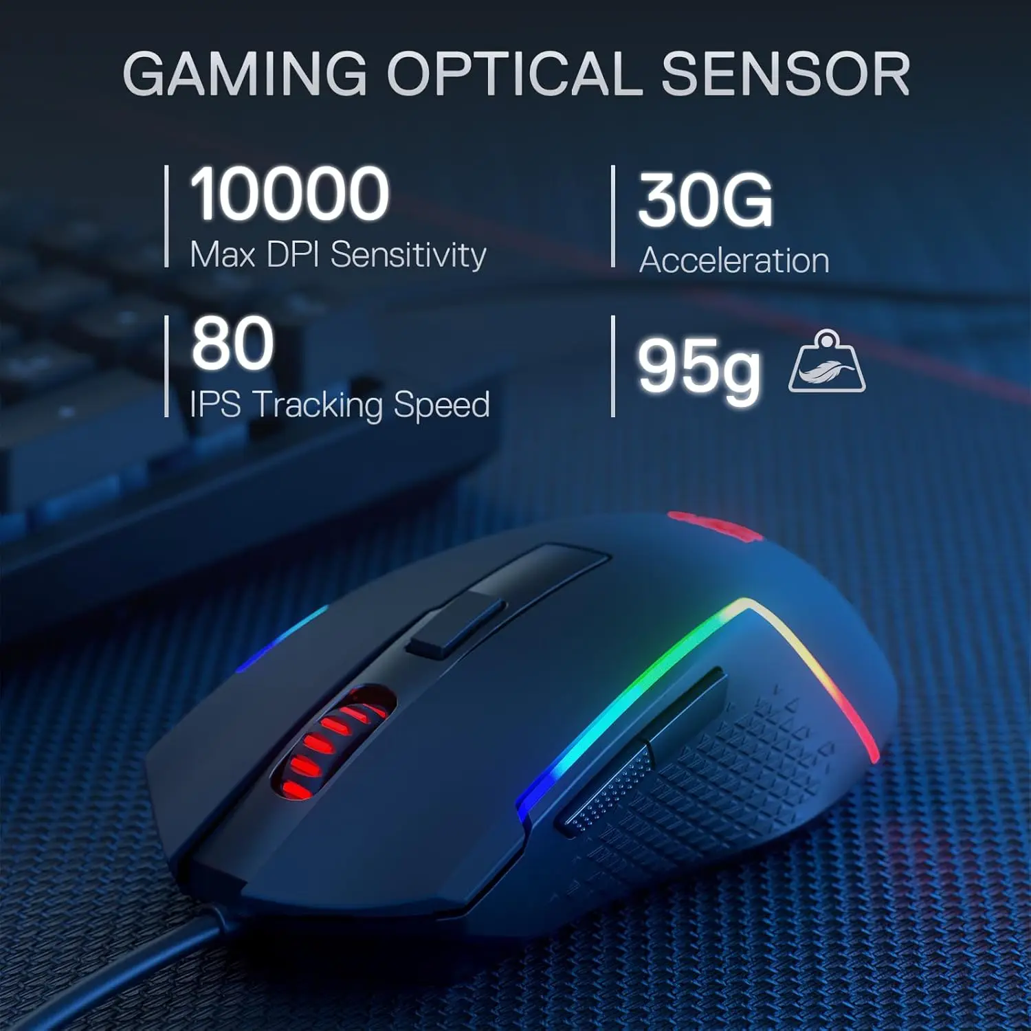 Redragon S141 Gaming Keyboard and Mouse Combo K515 RGB Wired Keyboard M616 10000 DPI Wired Gaming Mouse Bundle photo 4