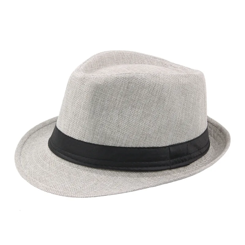 Trendy Wide Brim Men Straw Hat Women Summer Solid Color Fedoras Jazz Sun Cap Outdoor Casual Panama Cowboy Hats photo 5