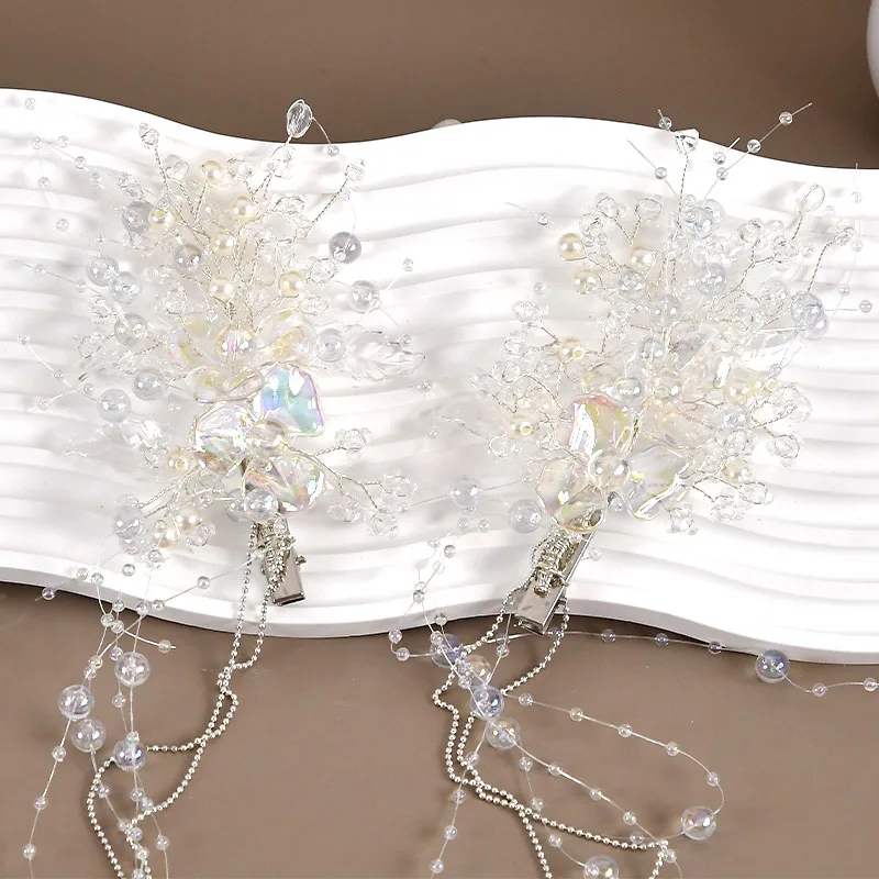 Long Fringe Rhinestones Hair Clips for Women Fairy Temperament Sweet Princess Hairpins Fashion Bride Hair Accessories photo 3