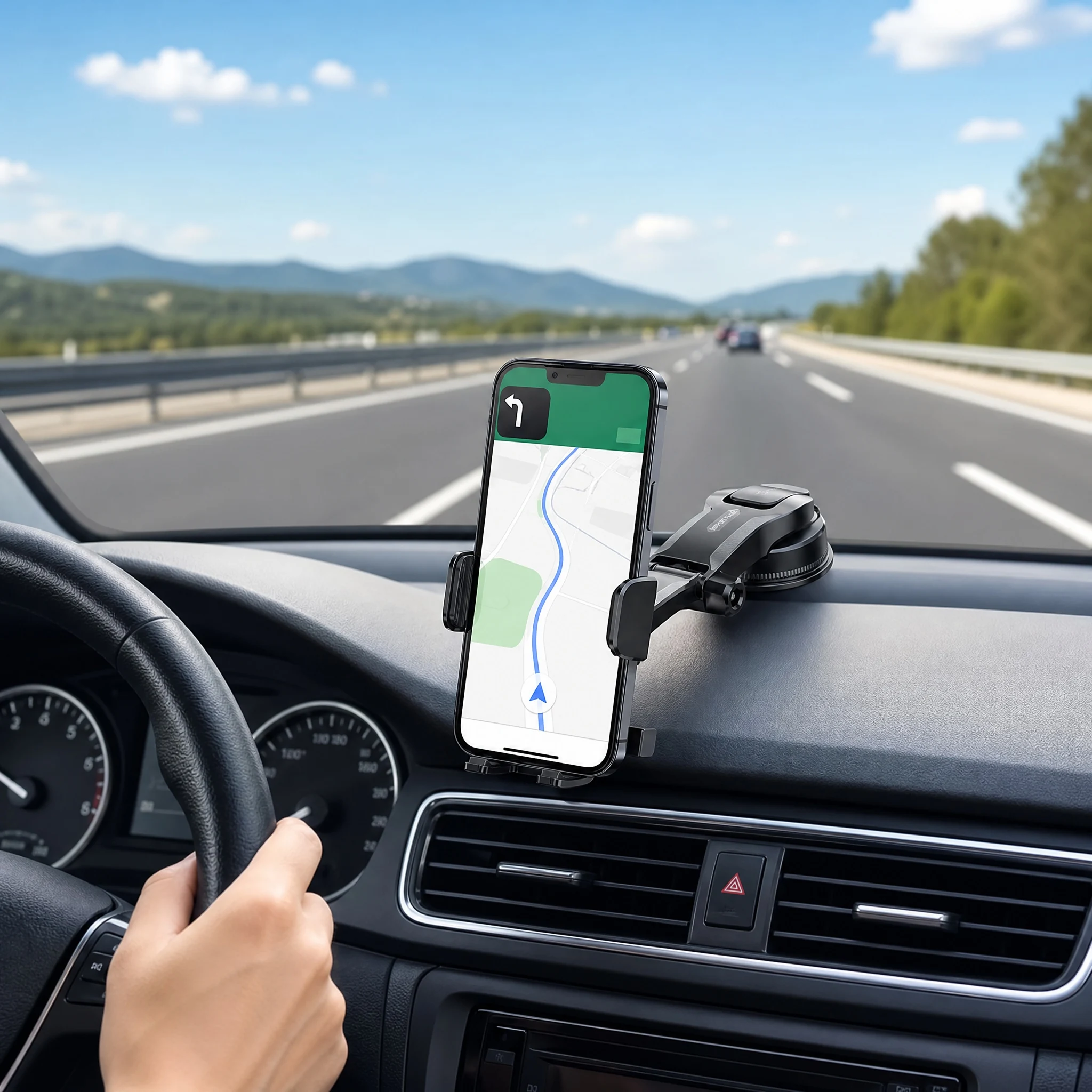 Car Phone Holder – Nano Flexible Silicone, 360° Rotation, Doesn't Block Screen, Compatible with iPhone Series for iPhone 17 photo 2