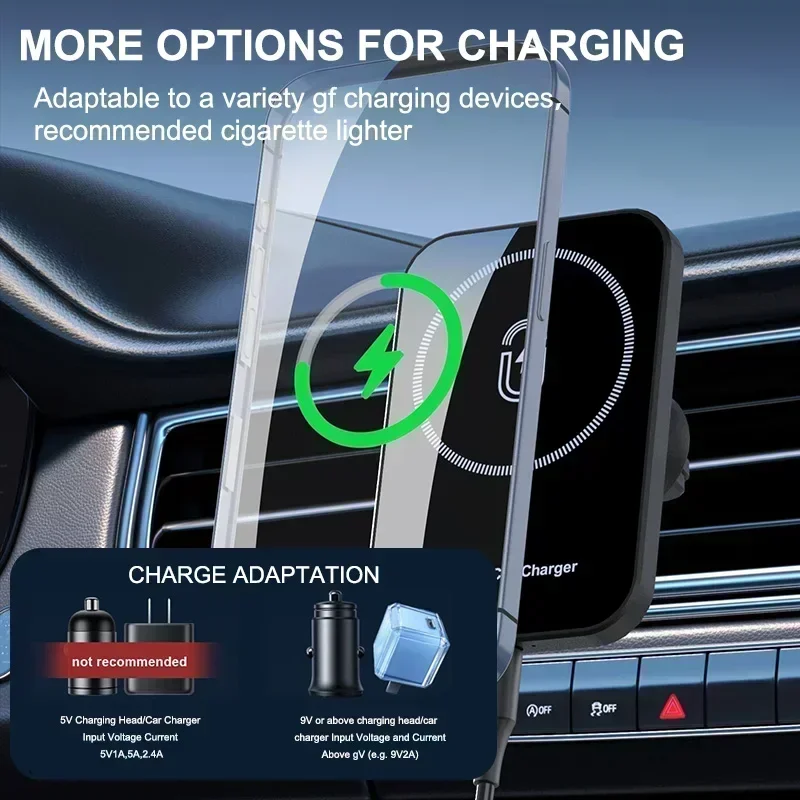 Magnetic Car Wireless Charger Holder For Magsafe iPhone 16 17 15 14 13 12 Pro Max Mobile Phone Car Air Vent Clip Fast Charging photo 4