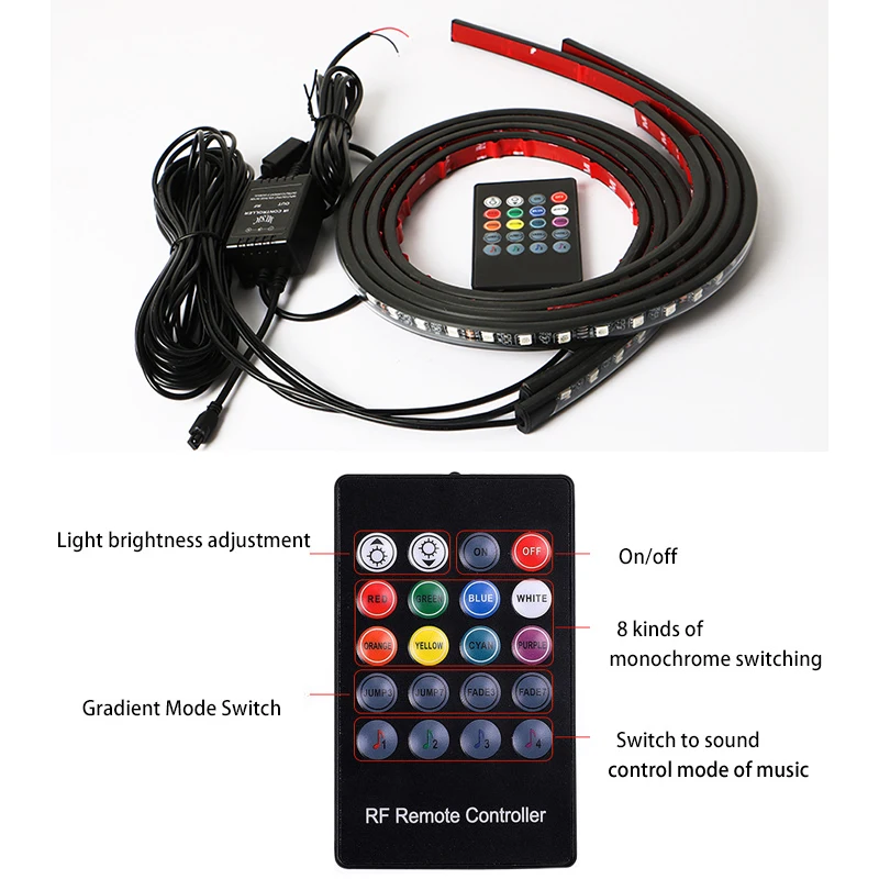 Car Charssis Flexible LED Strip Light LED Underbody Remote /APP Control RGB Neon Lights Ambient Atmosphere Auto Decorative Lamp photo 5