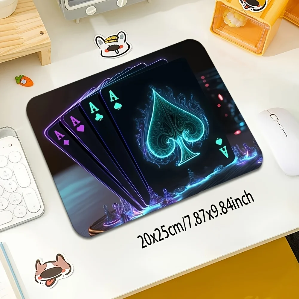 CIFBUY Small Gaming Mouse Pad Poker Ace Creative Art PC Keyboard Desk Mat HD Print Non-Slip Rubber Base Home Office Laptop Decor photo 4