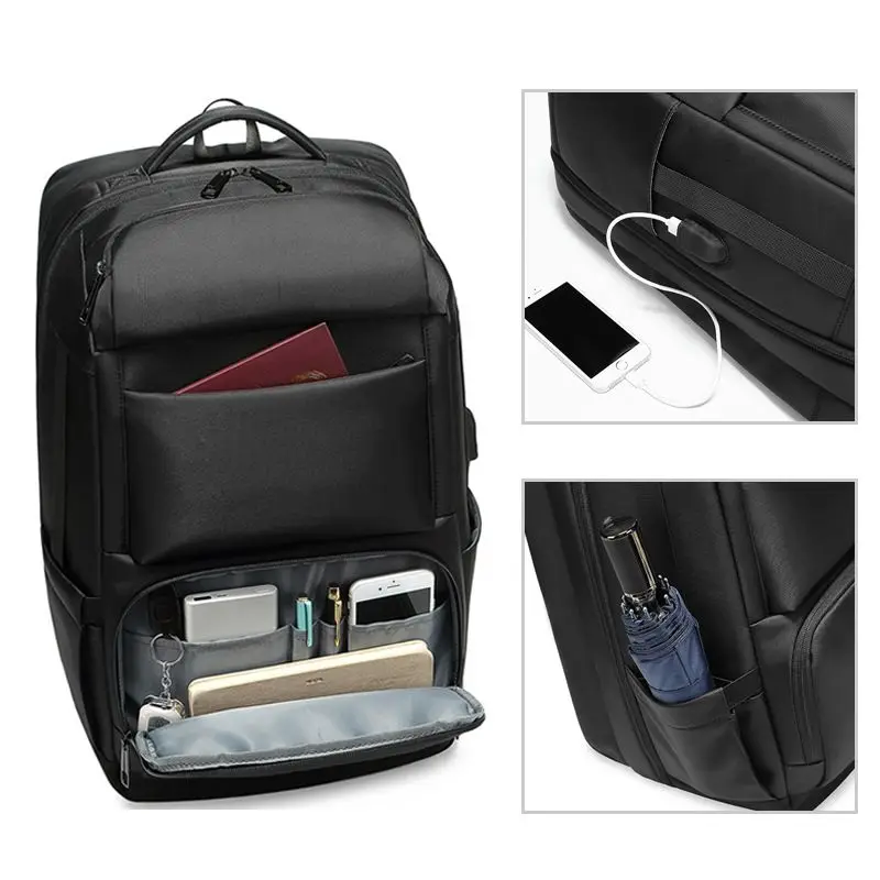 EURCOOL Backpack Men Multifunction Large Capacity Male Mochila Bags USB Charging Port Laptop School Backpacks photo 4