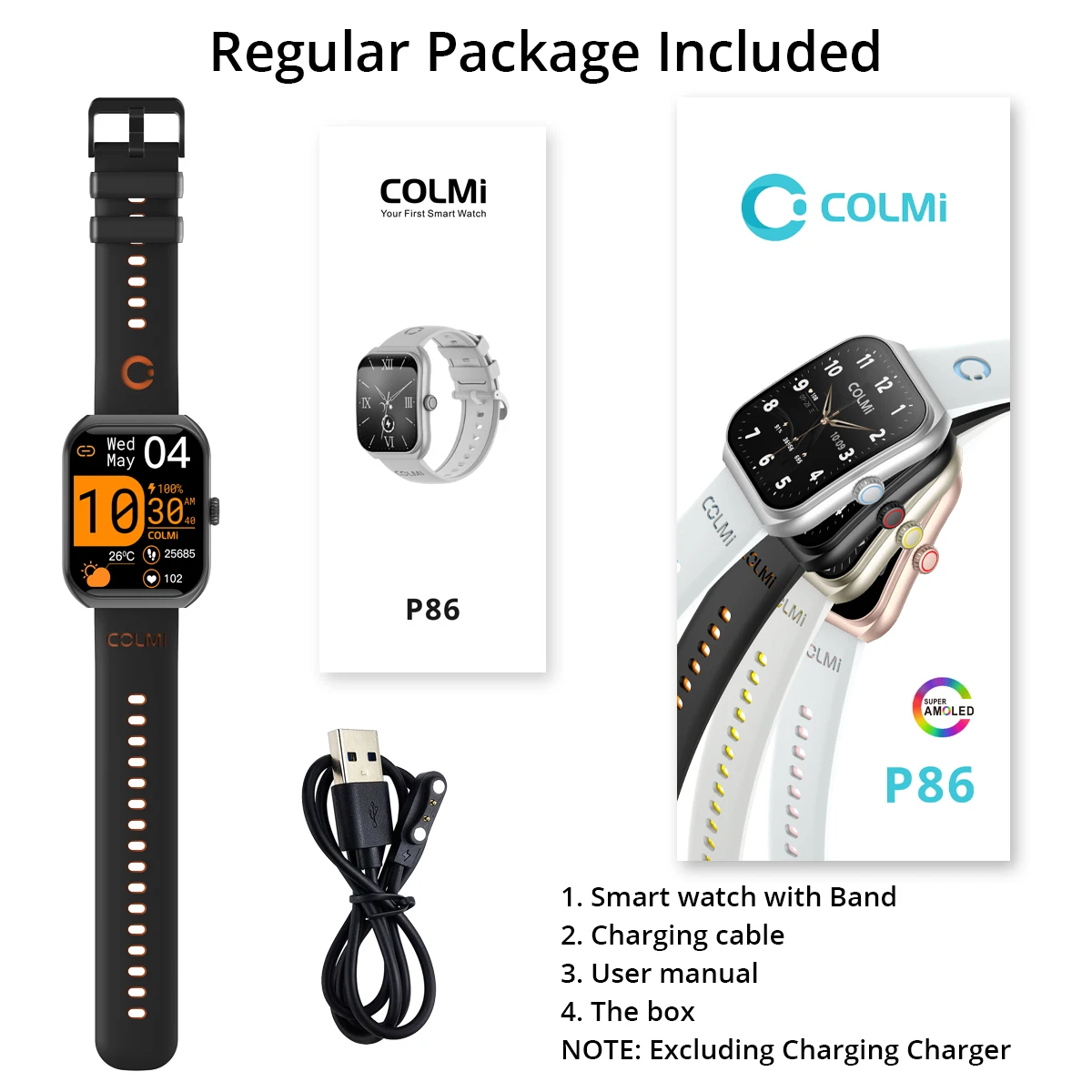 New COLMI P86 1.93" AMOLED Smartwatch Men Health Manager Bluetooth Call IP68 Waterproof Smart Watch Women For Xiaomi iOS Phone photo 6