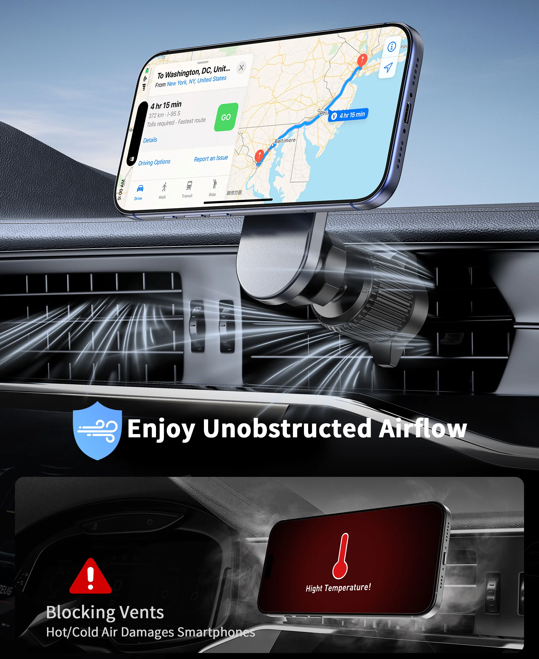 VIKEFON 25W Magnetic Car Fast Wireless Charger & 63W Car Charger For Magsafe iPhone 17 16 Pro Max Car Phone Holder Stand Mount photo 4