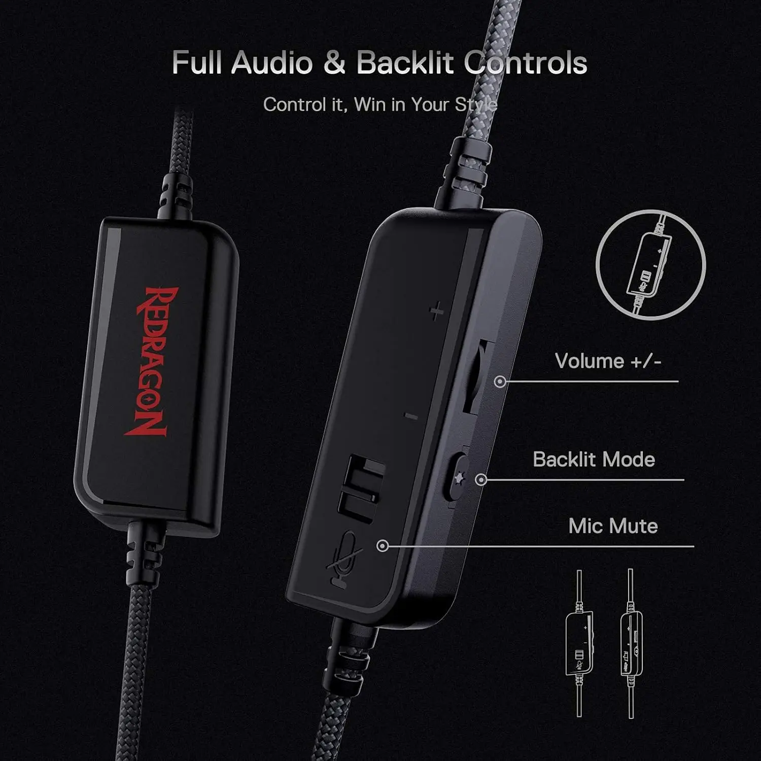 Redragon H350 RGB Wired Dynamic RGB Backlight Dynamic RGB Backlight Gaming Headset 50MM Drivers Over-Ear Headphones photo 4