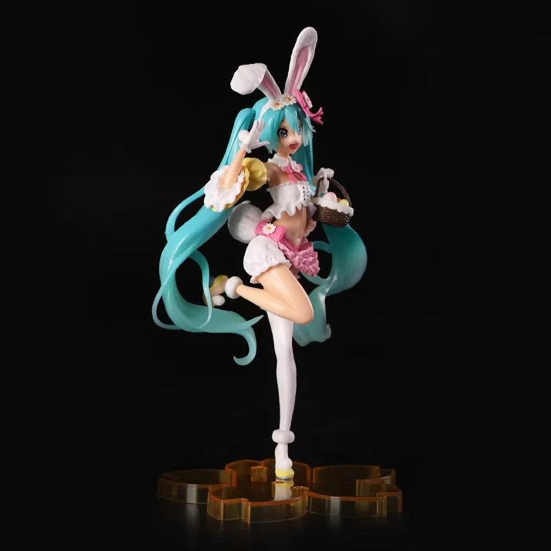 23CM Hatsune Miku Anime Figure Kawaii Pvc Model Doll Action Figurals Rabbit ears Collect ornaments Christmas Toys gifts photo 3