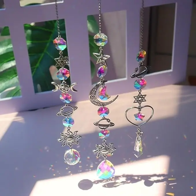 Crystal Wind Chime Rainbow Maker Sun Catcher Dream Catcher Pendant Home Garden Decor Wind Chime, Holiday, Festival, Home Decor, photo 2