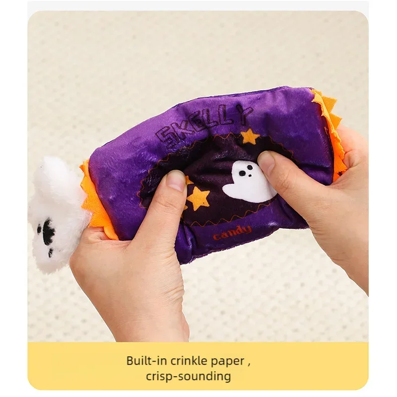 Halloween Themed Plush Dog Toy With Squeaker Bite Resistant Molar Teether For Puppy Interactive Boredom Breaker Chew Toy For Pet photo 4